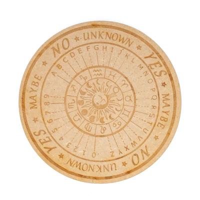 Medinė graviruota astrologinė lenta darbui su švytuokle