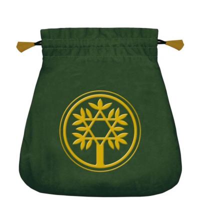 Celtic Tree satininis žalias maišelis kortoms