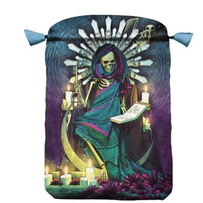 Santa Muerte satininis maišelis kortoms