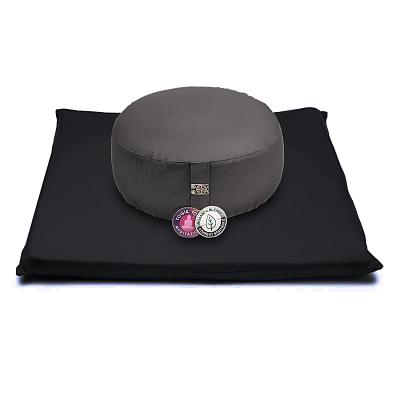 Meditacija SET antracitas/juoda organinė medvilnė (OCS) -- 65x65x5 cm; ±2500 g