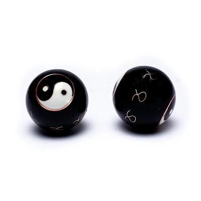 Sveikatos rutuliai Yin Yang juodi - 4 cm
