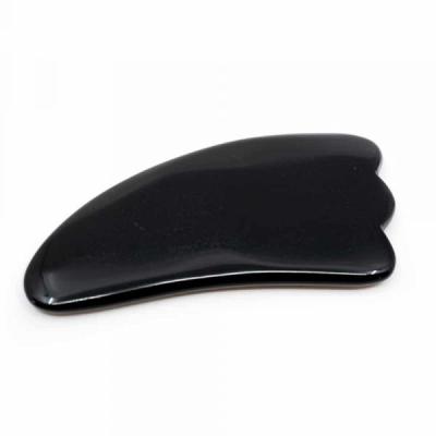 Gua sha juodo obsidiano masažinis akmuo