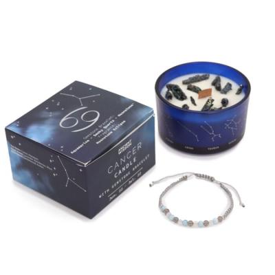 Zodiac Crystal žvakė su natūralių kristalų apyranke - Vėžys