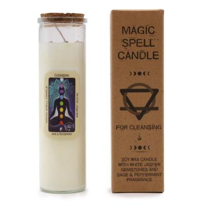 Ritualinė žvakė „Apsivalymas“ su baltuoju jaspiu – Magic Spell