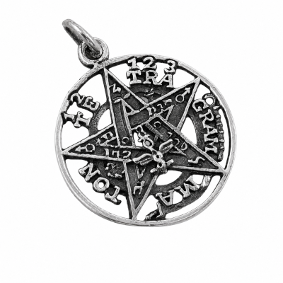 Sidabrinis amuletas „Tetragramatono Pentagrama“
