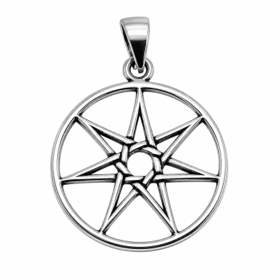 Sidabrinis amuletas „Septynkampė Žvaigždė“