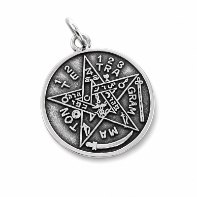 Sidabrinis amuletas „Tetragramatono Pentagrama“