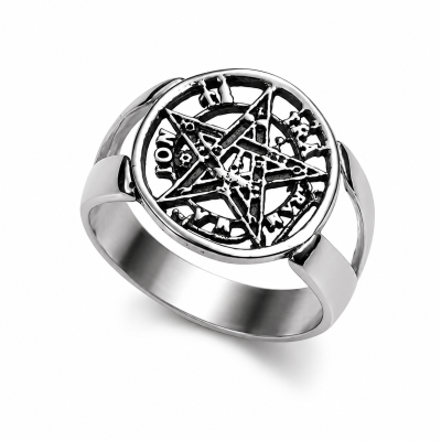 Sidabrinis žiedas „Tetragramatonas“