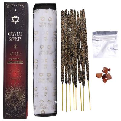 Šafrano Aromato Natūralūs smilkalai su Agato kristalais Crystal Scents