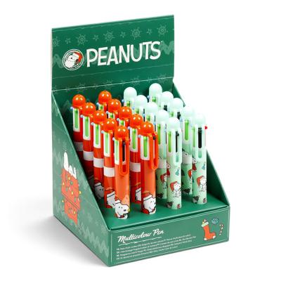 Kalėdinis „Peanuts“ Snoopy ir Woodstock daugiaspalvis rašiklis (6 spalvos)