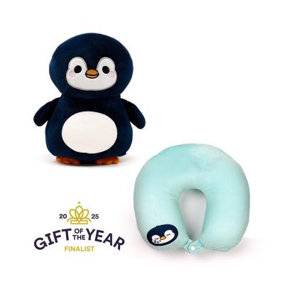 „Swapseazzz Adoramals Ocean Penguin“ 2-in-1 pliušinė kelioninė pagalvė ir žaislas