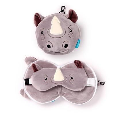 „Relaxeazzz“ „Rhino“ pliušinė kelioninė pagalvė ir akių kaukė