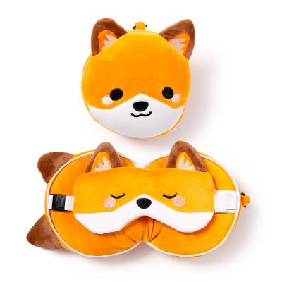„Relaxeazzz Adoramals“ pliušinė kelioninė pagalvėlė ir akių kaukė „Finnick the Fox“