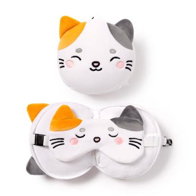 „Relaxeazzz Adoramals Pets“ katės Lolos pliušinė kelioninė pagalvė ir akių kaukė