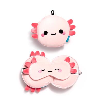 „Relaxeazzz Adoramals“ kelioninė pagalvėlė ir akių kaukė „Maddie the Axolotl“