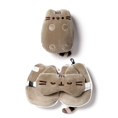 Relaxeazzz Pusheen katės formos kelioninė pagalvėlė ir akių kaukė