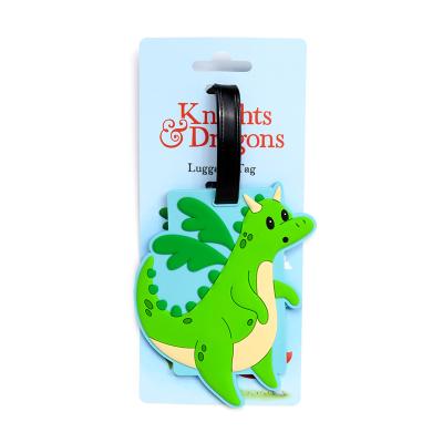 „Knights & Dragons“ PVC bagažo etiketė su drakonu