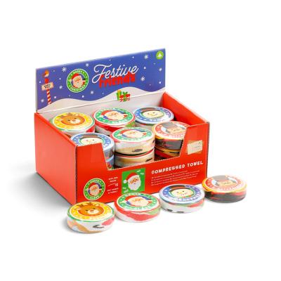 „Festive Friends“ Kalėdinis suspaustas kelioninis rankšluostis