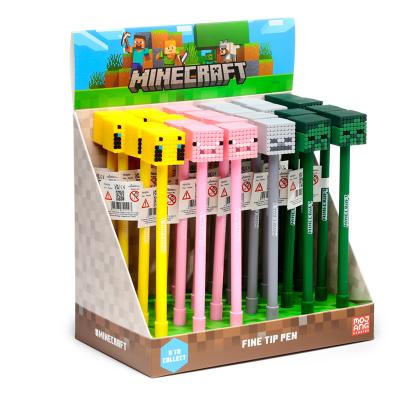 „Minecraft“ plonas rašiklis su silikoniniu antgaliu (kiaulė/bitė/zombis/skeletas)