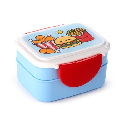 „Foodiemals“ „Clip Lock“ daugiaaukštė „Bento“ pietų dėžutė su stalo įrankiais