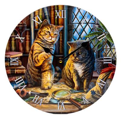 Lisa Parker „Purrlock Holmes“ katės sieninis laikrodis