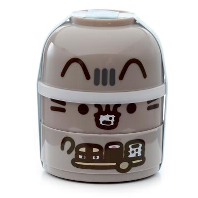 Pusheen the Cat apvali dvisluoksnė priešpiečių dėžutė