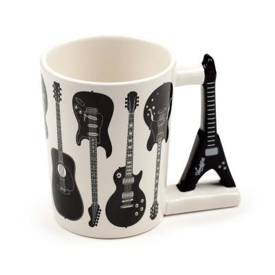 Gitaros galvutės formos roko gitaros keraminis puodelis su rankena