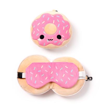 „Relaxeazzz Adorasnacks“ pliušinė kelioninė pagalvėlė „Donut“ ir akių kaukė