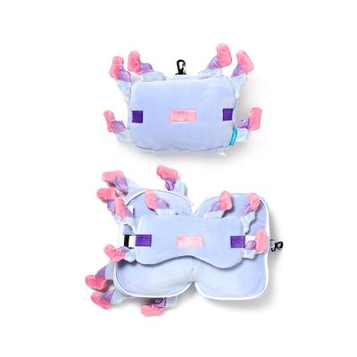 Minecraft axolotlio formos pliušinė kelioninė pagalvėlė ir akių kaukė