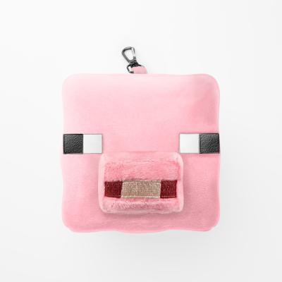 Minecraft kiaulės formos pliušinė kelioninė pagalvė ir akių kaukė