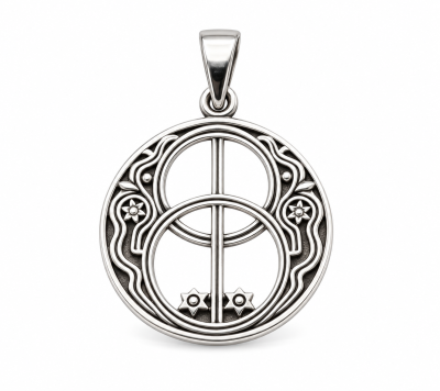Sidabrinis amuletas „Vesica Piscis“