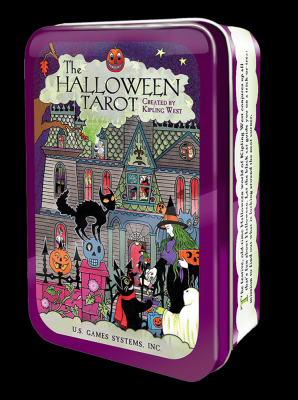 Halloween Tarot kortos metalinėje dėžutėje